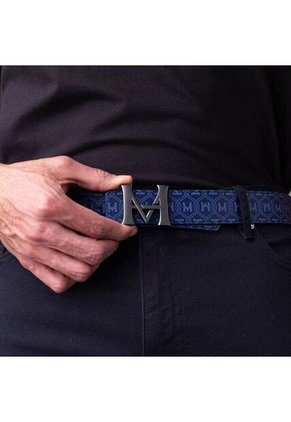 Cinturón Casual Monograma Palenque Doble Faz Noche Azul Cinturón Casual Monograma Palenque Doble Faz Noche Azul Talla XL