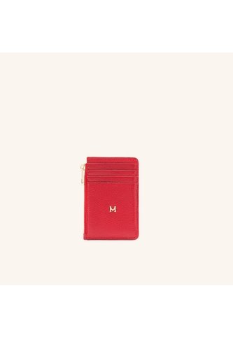 Tarjetero 8 Tarjetas Con Zip Coral Rojo Granate Mario Hernández