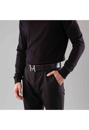 Cinturón Casual Monograma Doble Faz Negro Cayena Cinturón Casual Monograma Doble Faz Negro Cayena Talla L