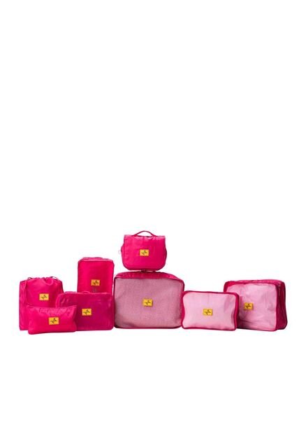 Accesorio Viaje Kit De 8 Bolsas Fucsia Xmas Accesorio Viaje Kit De 8 Bolsas Fucsia Xmas