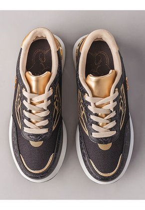 Tenis Aura Negro Oro Tenis Aura Negro Oro Talla 34