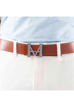 Cinturón Casual Monograma Doble Faz Negro Caramelo Cinturón Casual Monograma Doble Faz Negro Caramelo Talla M