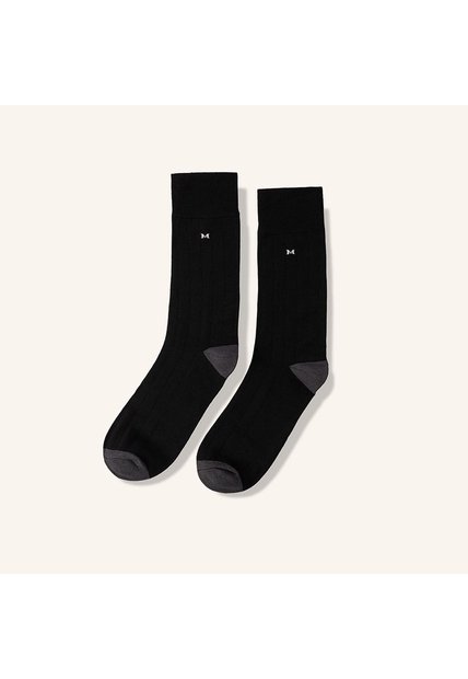 Medias Acanaladas Extrafina Negro Lt MH Socks