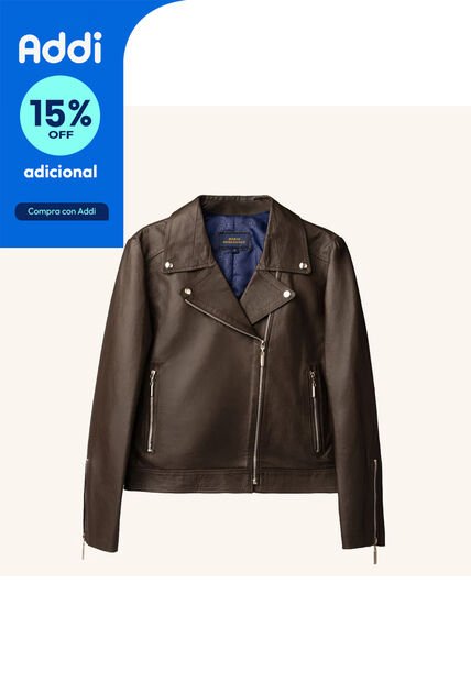 Chaqueta Biker Agata Café Gema MH Chaqueta Biker Agata Café Gema MH Talla 8