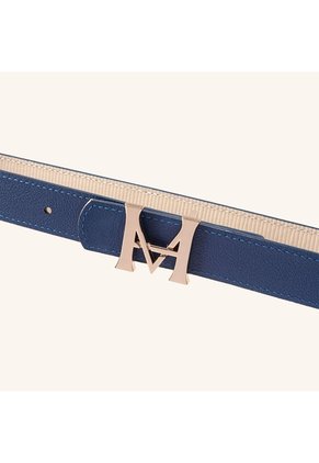 Cinturón Monograma Doble Faz Nacar Azul Naval Lt