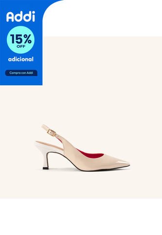 Tacones Capital Con Correa Beige Blanco Glamour Tacones Capital Con Correa Beige Blanco Glamour Talla 36 Mario Hernández