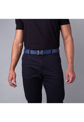 Cinturón Casual Monograma Palenque Doble Faz Noche Azul Cinturón Casual Monograma Palenque Doble Faz Noche Azul Talla S