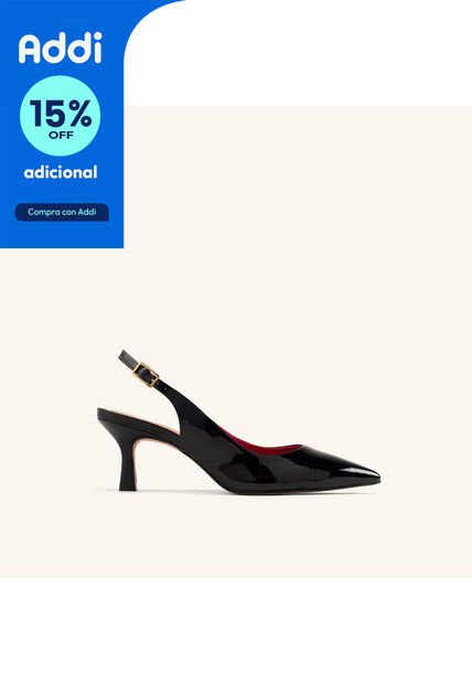 Tacones Capital Con Correa Negro Noche Glamour Tacones Capital Con Correa Negro Noche Glamour Talla 37