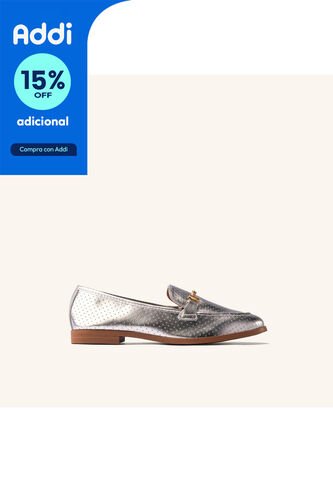 Mocasín Loafer Gracia Plata Julia Mocasín Loafer Gracia Plata Julia Talla 38 Mario Hernández