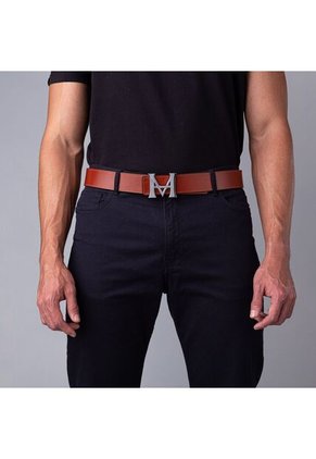 Cinturón Casual Monograma Doble Faz Indigo Caoba Cinturón Casual Monograma Doble Faz Indigo Caoba Talla L