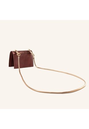 Billetera Lola Con Cadena Mediana Cocoa Mariposas