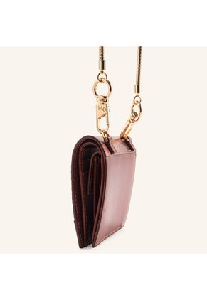 Billetera Lola Con Cadena Mediana Cocoa Mariposas