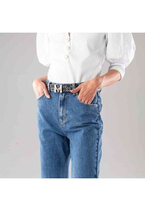 Cinturón Monograma Negro Primario Cinturón Casual Monograma Doble Faz Negro Primario Talla M