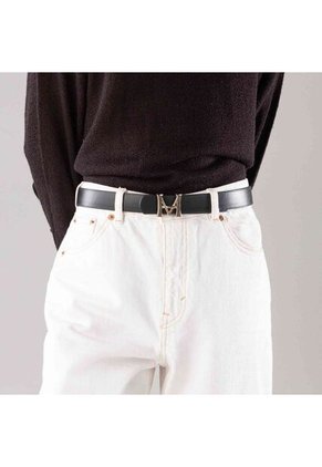 Cinturón Monograma Negro Primario Cinturón Casual Monograma Doble Faz Negro Primario Talla M