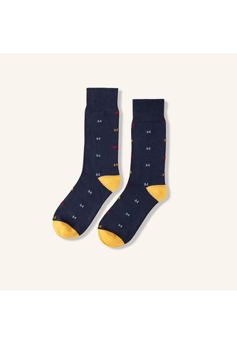 Medias Monograma Extrafina Azul MH Socks Medias Monograma Extrafina Azul MH Socks Mario Hernández