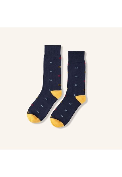 Medias Monograma Extrafina Azul MH Socks Medias Monograma Extrafina Azul MH Socks