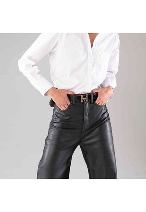 Cinturón Casual Monograma Doble Faz Nero Rosso Cinturón Casual Monograma Doble Faz Nero Rosso Talla L