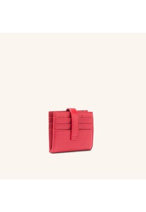 Tarjetero Broche Con Compartimiento Coral Rojo Granate Tarjetero Broche Con Compartimiento Coral Rojo Granate