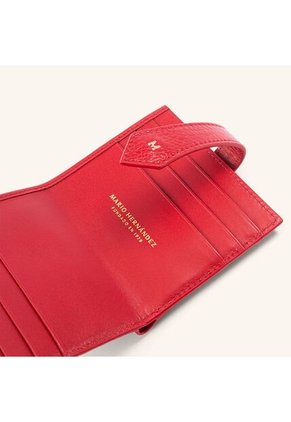 Tarjetero Broche Con Compartimiento Coral Rojo Granate Tarjetero Broche Con Compartimiento Coral Rojo Granate