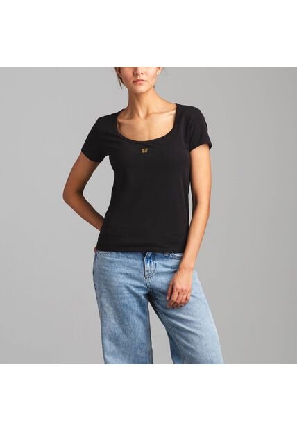 Camiseta Logotipo Negro Tierra Arriba Para Mujer Camiseta Logotipo Negro Tierra Arriba Talla S