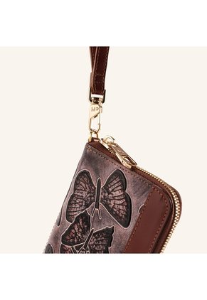 Billetera Marcia Con Correa Cocoa Mariposas