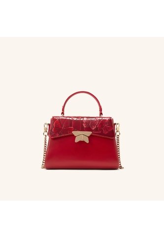 Bolso De Mano Alma Con Cadena Pimiento Mariposas Mario Hernández