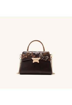 Bolso De Mano Alma Con Cadena Capuchino Mariposas