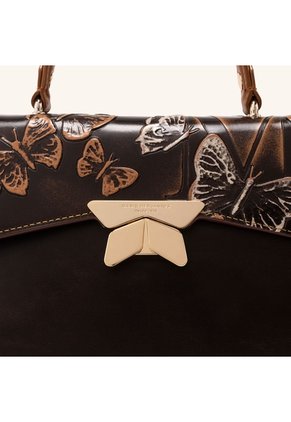 Bolso De Mano Alma Con Cadena Capuchino Mariposas