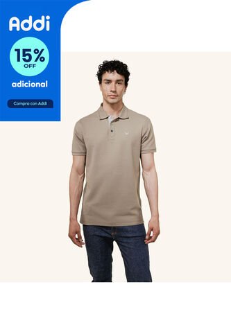 Camiseta Polo Emblema Arena Tierra Arriba Camiseta Polo Emblema Arena Tierra Arriba Talla M Mario Hernández