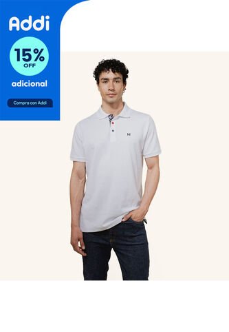 Camiseta Polo Emblema Blanco Tierra Arriba Camiseta Polo Emblema Blanco Tierra Arriba Talla M Mario Hernández