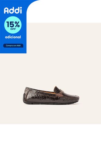 Mocasín Sofia Croco Café MH Mocs Mocasín Sofia Croco Café MH Mocs Talla 34 Mario Hernández