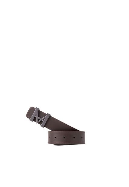 Cinturón Casual Monograma Doble Faz Negro Brillante Café Cinturón Casual Monograma Doble Faz Negro Brillante Café Talla S