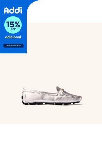 Mocasín Driver Cocora Plata MH Mocs Mocasín Driver Cocora Plata MH Mocs Talla 38 Mario Hernández