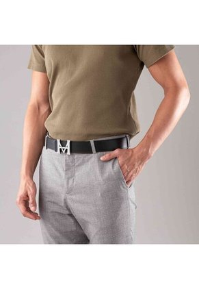 Cinturón Casual Monograma Doble Faz Negro Caramelo Cinturón Casual Monograma Doble Faz Negro Caramelo Talla S