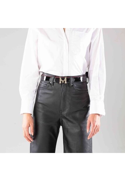 Cinturón Casual Monograma Doble Faz Nero Rosso Cinturón Casual Monograma Doble Faz Nero Rosso Talla S