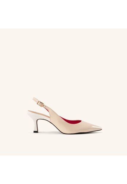 Tacones Capital Con Correa Beige Blanco Glamour Tacones Capital Con Correa Beige Blanco Glamour Talla 37