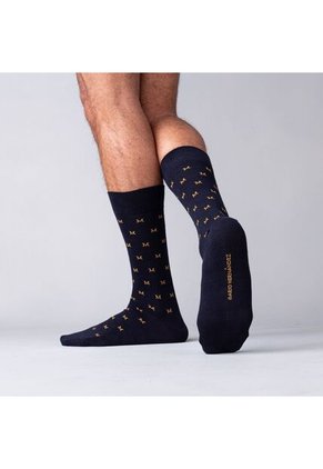 Medias Monograma Azul Largas MH Socks Medias Monograma Azul Largas MH Socks