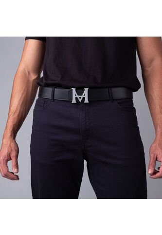 Cinturón Casual Monograma Doble Faz Negro Caramelo Cinturón Casual Monograma Doble Faz Negro Caramelo Talla XL Mario Hernández