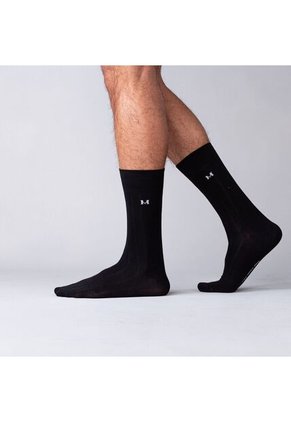 Medias Acanaladas Extrafina Negro MH Socks Medias Acanaladas Extrafina Negro MH Socks