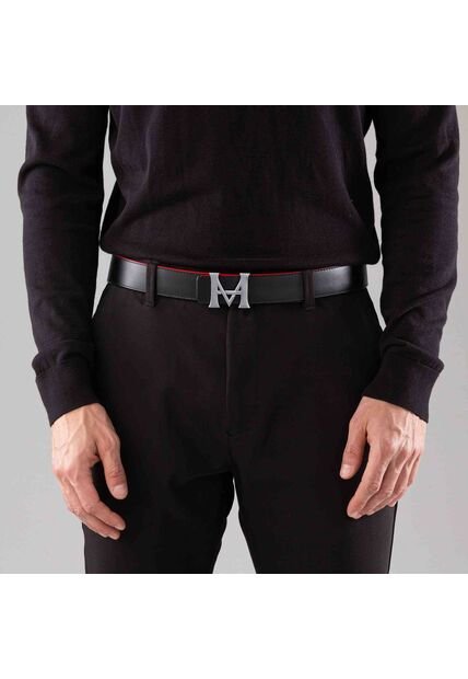 Cinturón Casual Monograma Doble Faz Negro Cayena Cinturón Casual Monograma Doble Faz Negro Cayena Talla S