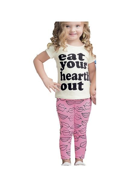 Conjunto Bebe Femenino Marfil/Rosado Neon Marketing Personal 82321