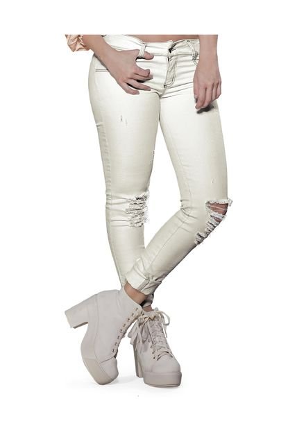 Jeans Juvenil para Mujer Blanco Hueso Marketing Personal 62262 - Compra  Ahora | Dafiti Colombia