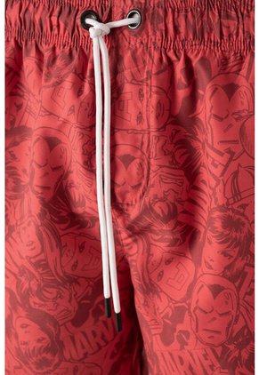 Pantaloneta De Baño De Marvel Roja Para Hombre S