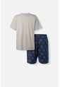 Pijama De Spiderman De Pantalón Corto Gris Y Azul Para Hombre XL de Marvel