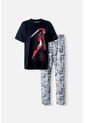 Pijama De Deadpool De Pantalón Largo Negro Y Blanco Para Hombre L de Marvel