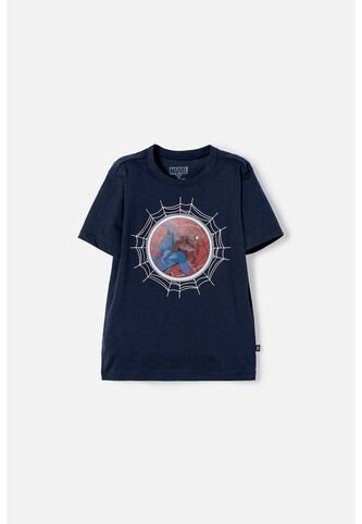 Camiseta De Spider-man Manga Corta Azul Para Niño 10 Marvel