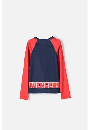 Camiseta De Baño Marvel Manga Larga Rojo Y Azul Para Niño 8