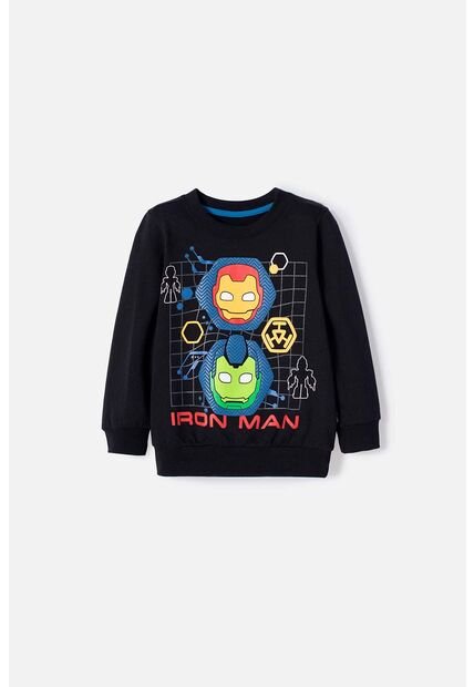 Buzo De Ironman Cerrado Negro Para Niño 2T A 5T 5T