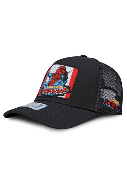 Gorra Marvel Spiderman Original Negra Malla Talla Adulto Oc Caps