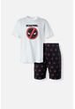 Pijama De Deadpool Pantalón Corto Blanco Y Negro Para Hombre XS de Marvel